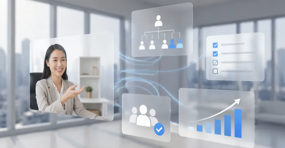 Business leader delegating tasks to a remote team
